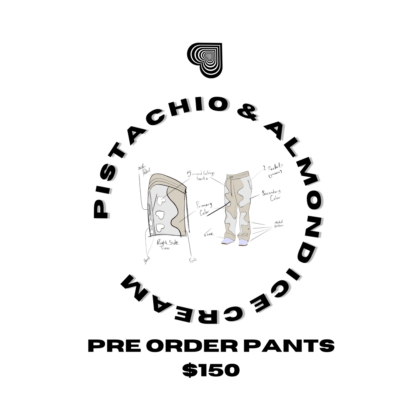 "Pistachio and Almond Ice Cream" Flair Pants