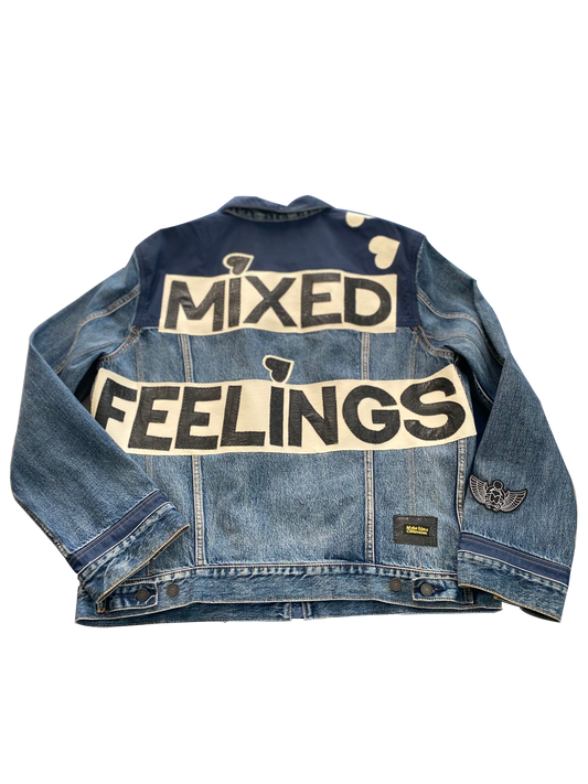 Mixed Feelings Patchwork Denim Jacket (Large)